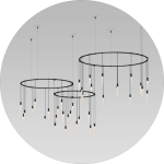 لوستر سقفی حلقه ای و میله ایی کد 00350 - خرید بهترین کیفیت و قیمت در فروشگاه فروشگاه روشنایی دلوری