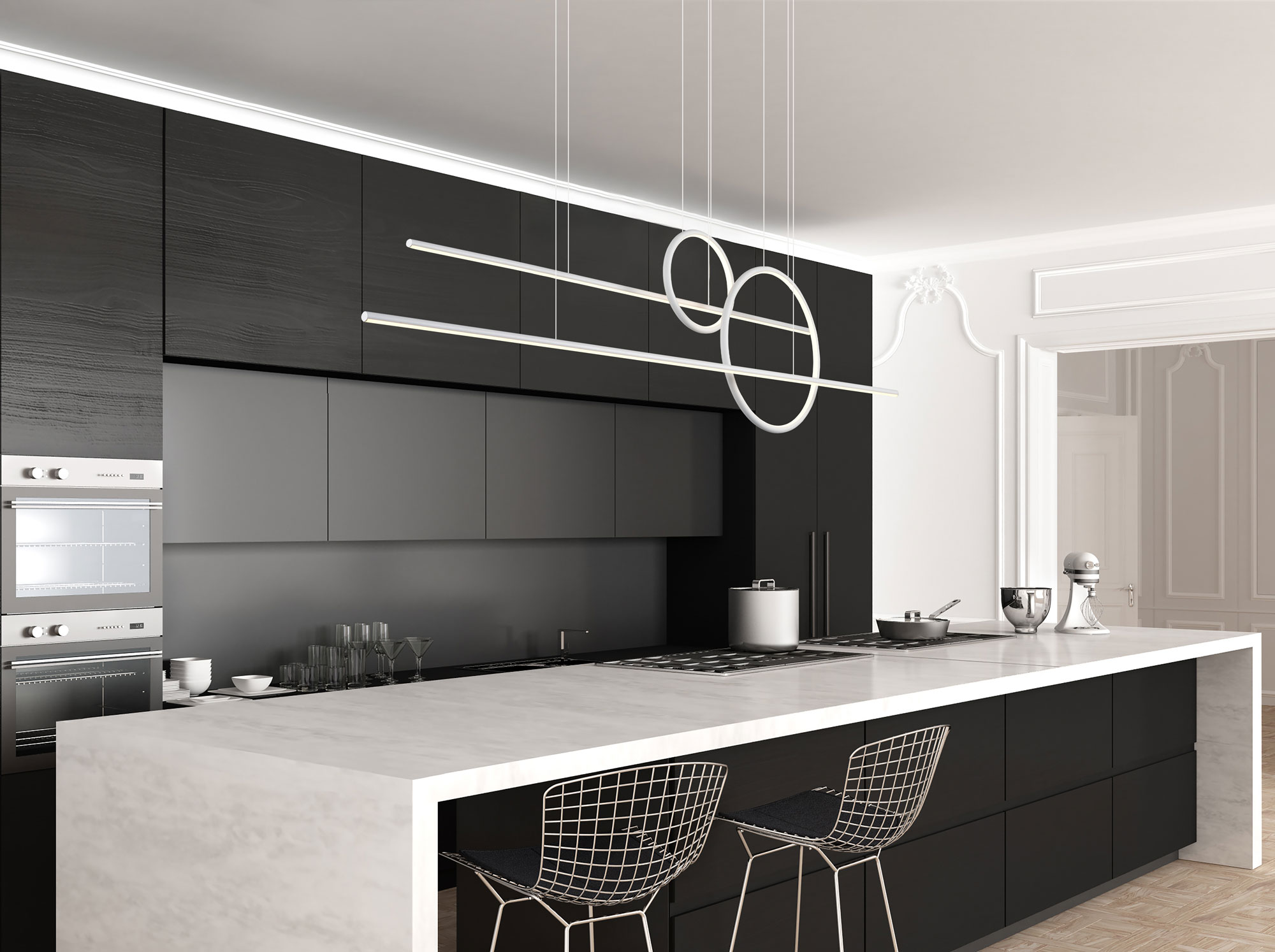 لوستر سقفی طرح دایره و خط کد00355 - خرید بهترین کیفیت و قیمت در فروشگاه فروشگاه روشنایی دلوری