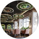 لوسترسقفی اداری گرد طرح گیاه دار کد00411 - خرید بهترین کیفیت و قیمت در فروشگاه فروشگاه روشنایی دلوری