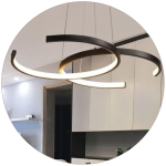 لوستر سقفی مدرن طرح نیم دایره کد00413 - خرید بهترین کیفیت و قیمت در فروشگاه فروشگاه روشنایی دلوری