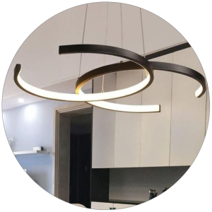 لوستر سقفی مدرن طرح نیم دایره کد00413 - خرید بهترین کیفیت و قیمت در فروشگاه فروشگاه روشنایی دلوری