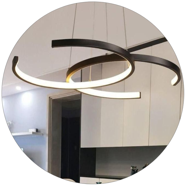 لوستر سقفی مدرن طرح نیم دایره کد00413 - خرید بهترین کیفیت و قیمت در فروشگاه فروشگاه روشنایی دلوری