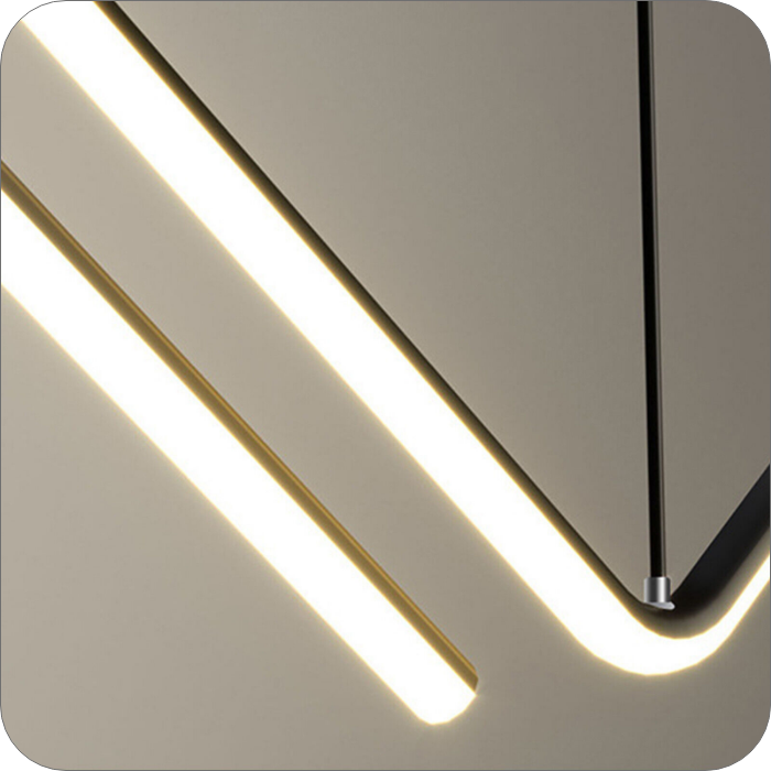 لوستر مدرن سقفی خطی طرح ام سایز 1.40 سانتی متری کد0039 - خرید بهترین کیفیت و قیمت در فروشگاه فروشگاه روشنایی دلوری