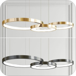 لوستر مدرن حلقه ایی دهنه سیلیکونی سه طبقه کد00239 - خرید بهترین کیفیت و قیمت در فروشگاه فروشگاه روشنایی دلوری