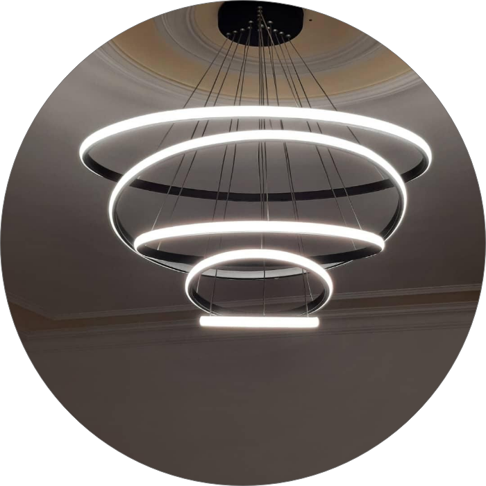 لوستر مدرن سقفی حلقه ای 5 طبقه کد 000136 - خرید بهترین کیفیت و قیمت در فروشگاه فروشگاه روشنایی دلوری