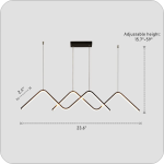 لوستر مدرن سقفی خطی طرح ام سایز 1.40 سانتی متری کد0039 - خرید بهترین کیفیت و قیمت در فروشگاه فروشگاه روشنایی دلوری