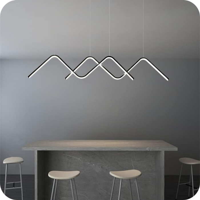 لوستر مدرن سقفی خطی طرح ام سایز 1.40 سانتی متری کد0039 - خرید بهترین کیفیت و قیمت در فروشگاه فروشگاه روشنایی دلوری