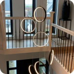 لوستر مدرن سقفی حلقه ایی بلند 8 حلقه ایی کد 0014 - خرید بهترین کیفیت و قیمت در فروشگاه فروشگاه روشنایی دلوری