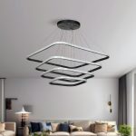 لوستر سقفی مدرن مربع ای ۴ طبقه ای 00597 - خرید بهترین کیفیت و قیمت در فروشگاه فروشگاه روشنایی دلوری