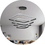 لوستر سقفی مدرن مربع ای ۴ طبقه ای 00597 - خرید بهترین کیفیت و قیمت در فروشگاه فروشگاه روشنایی دلوری