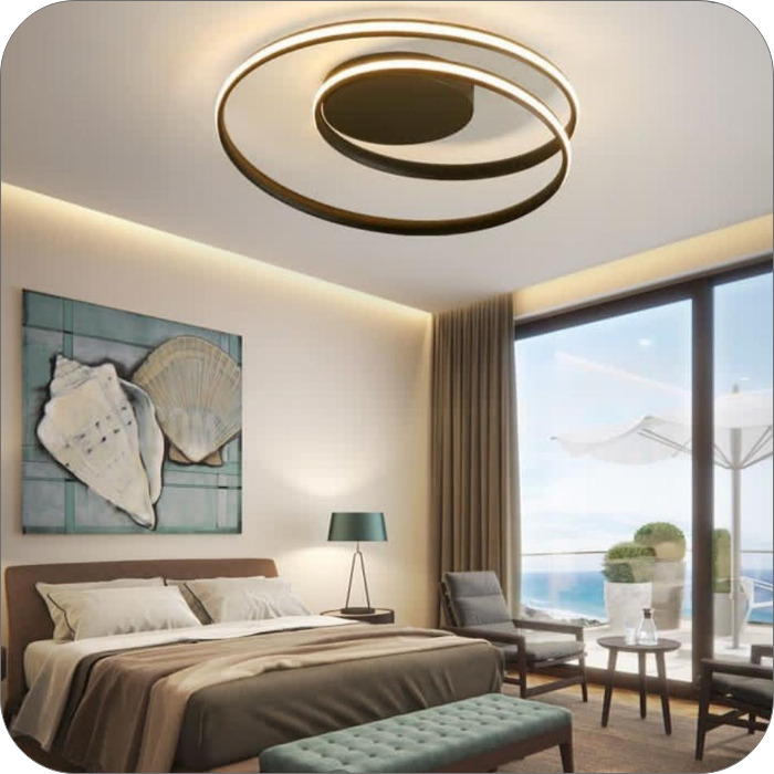 لوستر مدرن سقفی طرح هاله کد 0005 - خرید بهترین کیفیت و قیمت در فروشگاه فروشگاه روشنایی دلوری