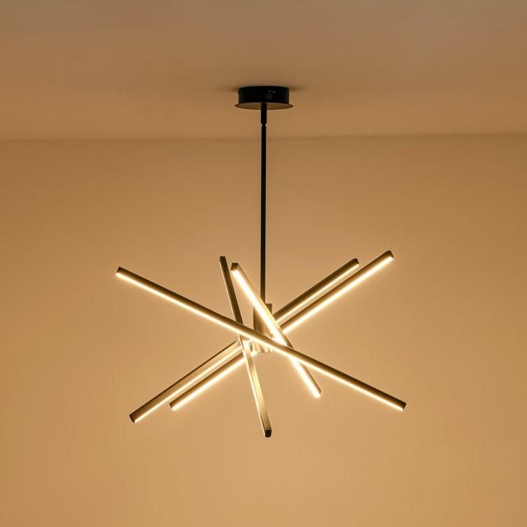 لوستر سقفی مدرن پره ایی خطی 6 خطی کد 00518 - خرید بهترین کیفیت و قیمت در فروشگاه فروشگاه روشنایی دلوری