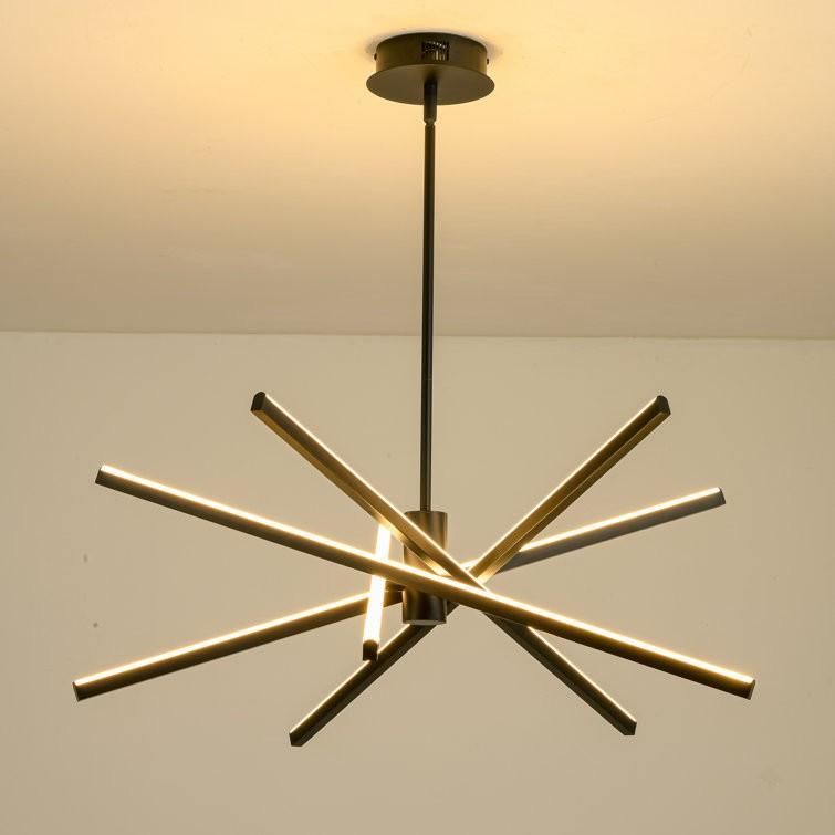 لوستر سقفی مدرن پره ایی خطی 6 خطی کد 00518 - خرید بهترین کیفیت و قیمت در فروشگاه فروشگاه روشنایی دلوری