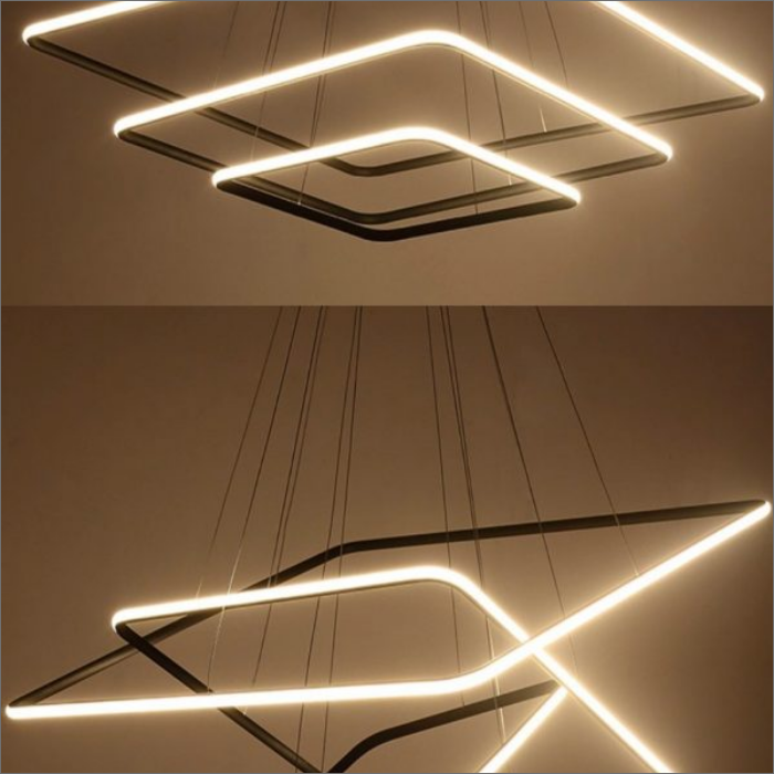 لوستر مدرن مربع ای 3 طبقه کد00129 - خرید بهترین کیفیت و قیمت در فروشگاه فروشگاه روشنایی دلوری