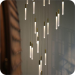 لوستر مدرن سقفی بلند طرح مدادی شیشه ای سایز سی سانتی 15 عددی کد0020 - خرید بهترین کیفیت و قیمت در فروشگاه فروشگاه روشنایی دلوری