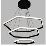 لوستر سقفی مدرن ۶ ضلعی سه طبقه 00594 - خرید بهترین کیفیت و قیمت در فروشگاه فروشگاه روشنایی دلوری