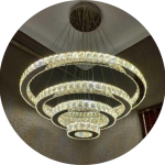 لوستر سقفی کریستالی حلقه ای4طبقه کد00268 - خرید بهترین کیفیت و قیمت در فروشگاه فروشگاه روشنایی دلوری