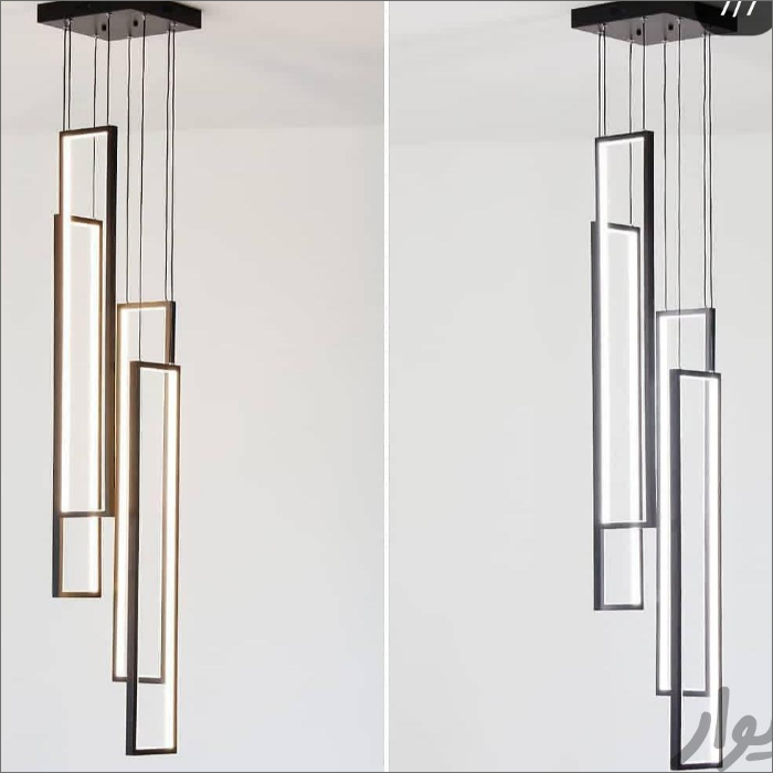 لوستر سقفی مدرن مستطیل عمودی کد00168 - خرید بهترین کیفیت و قیمت در فروشگاه فروشگاه روشنایی دلوری