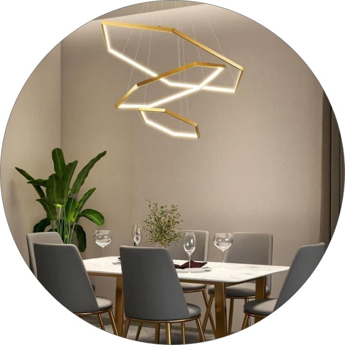 لوستر مدرن سقفی ۶ ضلعی نوک تیز کد 0012 - خرید بهترین کیفیت و قیمت در فروشگاه فروشگاه روشنایی دلوری