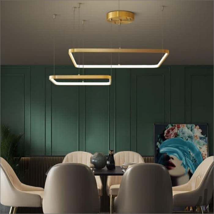 لوستر سقفی مدرن طرح مربع کد00175 - خرید بهترین کیفیت و قیمت در فروشگاه فروشگاه روشنایی دلوری