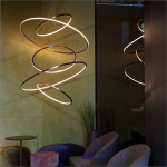 لوستر سقفی حلقه ای ال ای دی 5طبقه کد00174 - خرید بهترین کیفیت و قیمت در فروشگاه فروشگاه روشنایی دلوری