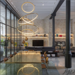 لوستر سقفی حلقه ای ال ای دی 5طبقه کد00174 - خرید بهترین کیفیت و قیمت در فروشگاه فروشگاه روشنایی دلوری