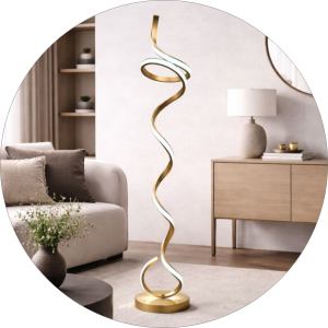 آباژور ایستاده مدرن طرح موجان 00744 - خرید بهترین کیفیت و قیمت در فروشگاه گروه روشنایی دلوری || انواع لوستر سقفی و دیواری مدرن